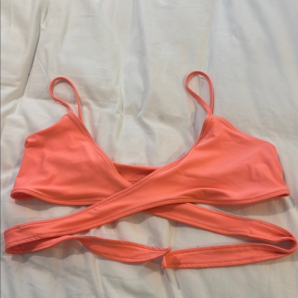 L*space Chloe Coral Wrap Bikini Top